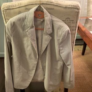 Talbots light blue seersucker jacket